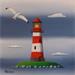 Peinture Island light house par Trevisan Carlo | Tableau Surréalisme Marine Huile