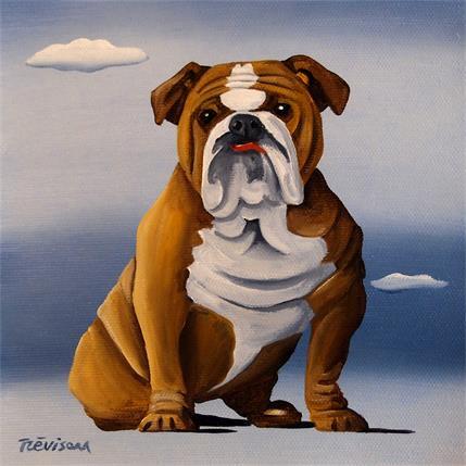 Painting Buldog friend by Trevisan Carlo | Painting Surrealist Oil Animals, Pop icons