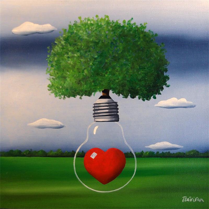 Painting Nature Love by Trevisan Carlo | Painting Surrealism Oil Landscapes, Minimalist