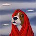Painting Lady red dog by Trevisan Carlo | Painting Surrealism Animals Oil