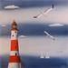 Painting Lighthouse by Trevisan Carlo | Painting Surrealism Marine Minimalist Oil