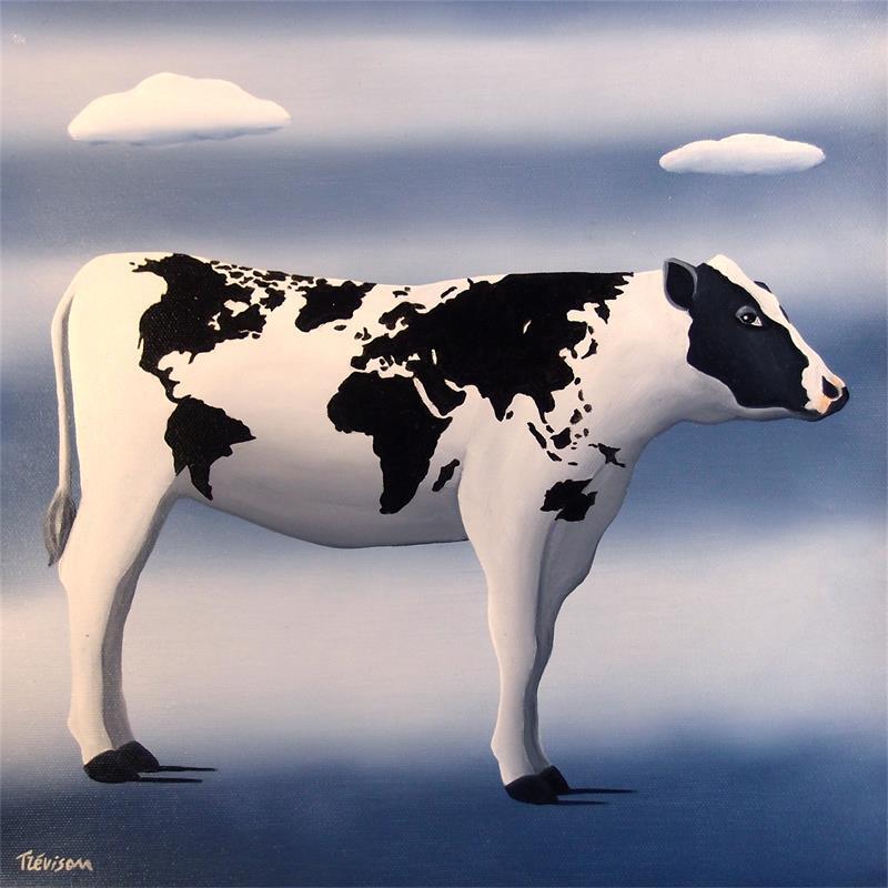 Painting Around the world by Trevisan Carlo | Painting Surrealism Oil Animals