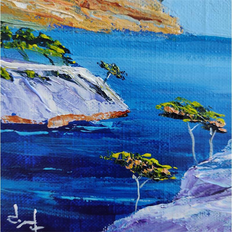 Peinture Calanque vers Cap Canaille par Degabriel Véronique | Tableau Figuratif Paysages Marine Nature Huile