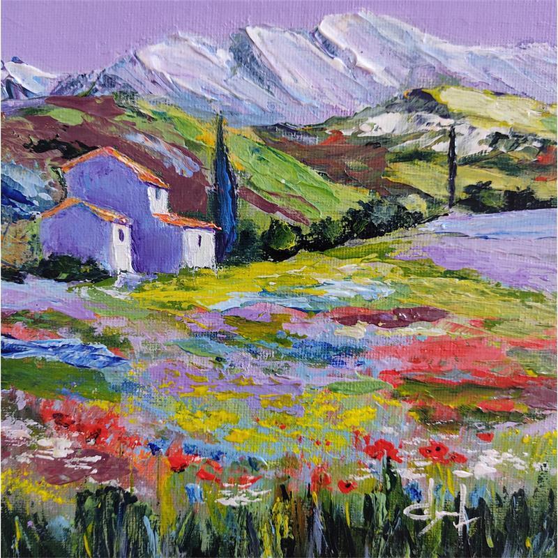 Painting Printemps près d’Aix en Provence by Degabriel Véronique | Painting Figurative Landscapes Nature Oil