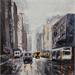 Painting Manhattan sous la pluie by Poumès Jérôme | Painting Figurative Urban Acrylic