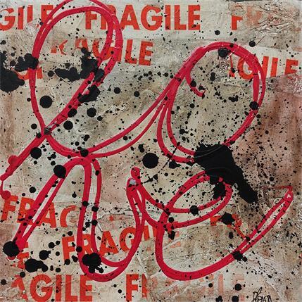 Gemälde Fragile love 1 von Costa Sophie | Gemälde Pop-Art Mischtechnik Pop-Ikonen