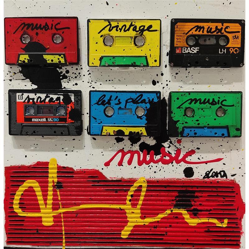 Painting Music tape  by Costa Sophie | Painting Pop art Mixed Pop icons