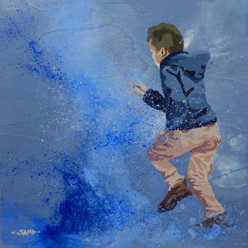 Gemälde splash outremer von Sand | Gemälde Figurativ Alltagsszenen Acryl