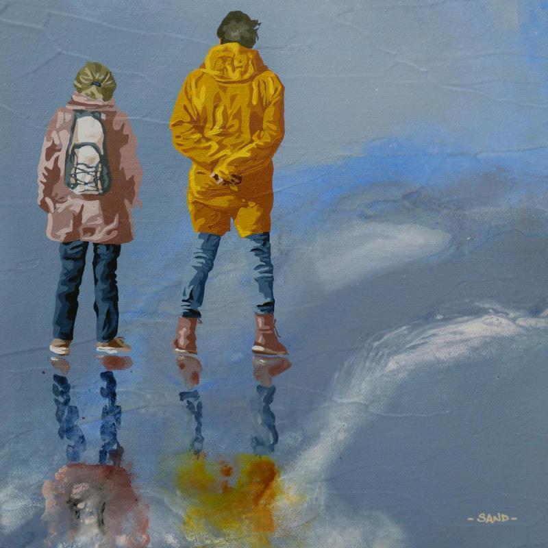Painting regarder venir l'orage by Sand | Painting Figurative Acrylic Life style