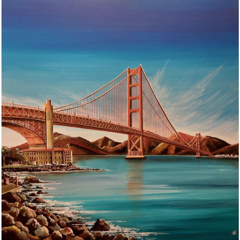 Painting Golden gate, San Francisco by Touras Sophie-Kim  | Painting Figurative Urban Acrylic