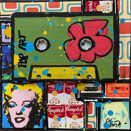 Painting POP K7 (vert) by Costa Sophie | Painting Pop art Mixed Pop icons