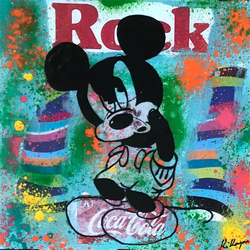 Gemälde Mickey rock  von Kikayou | Gemälde Pop-Art Graffiti Pop-Ikonen