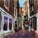 Peinture Amsterdam Alley par De Jong Marcel | Tableau Figuratif Paysages Huile