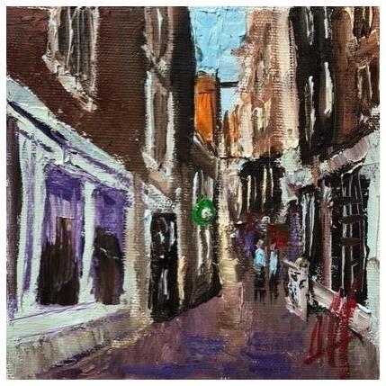 Painting Amsterdam Alley by De Jong Marcel | Painting Figurative Oil Landscapes