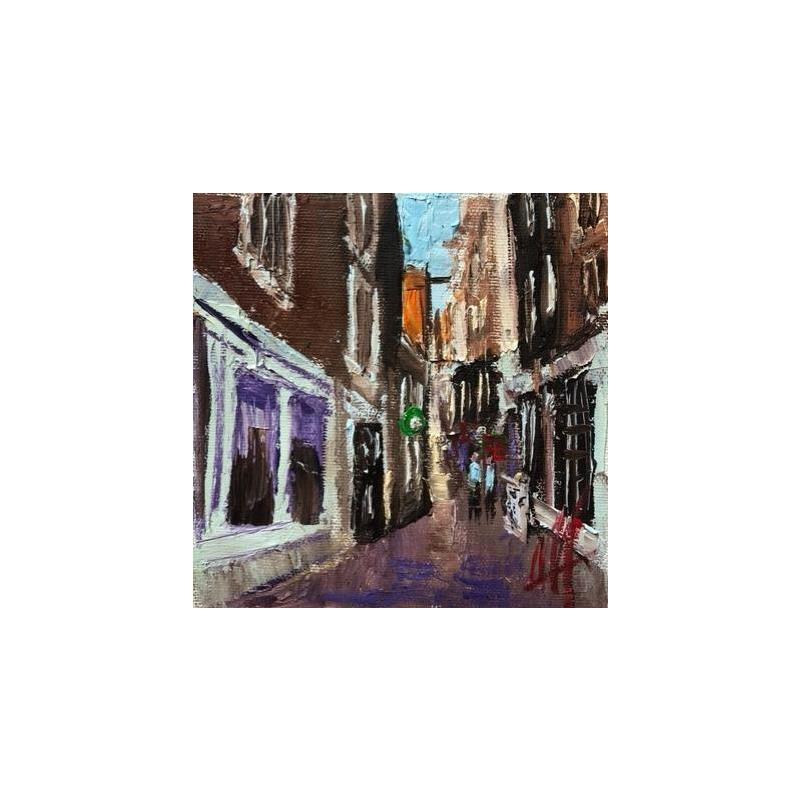 Peinture Amsterdam Alley par De Jong Marcel | Tableau Figuratif Huile Paysages