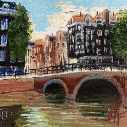Painting Amsterdam, you got it by De Jong Marcel | Painting Figurative Oil Landscapes, Pop icons, Urban