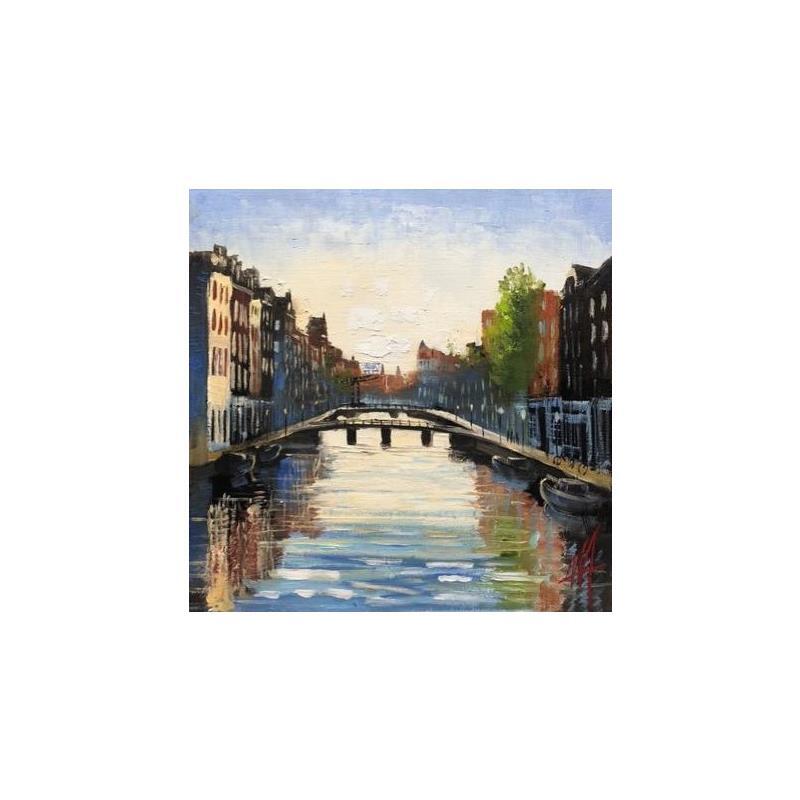 Painting A whole lotta Amsterdam by De Jong Marcel | Painting Figurative Oil Landscapes, Urban