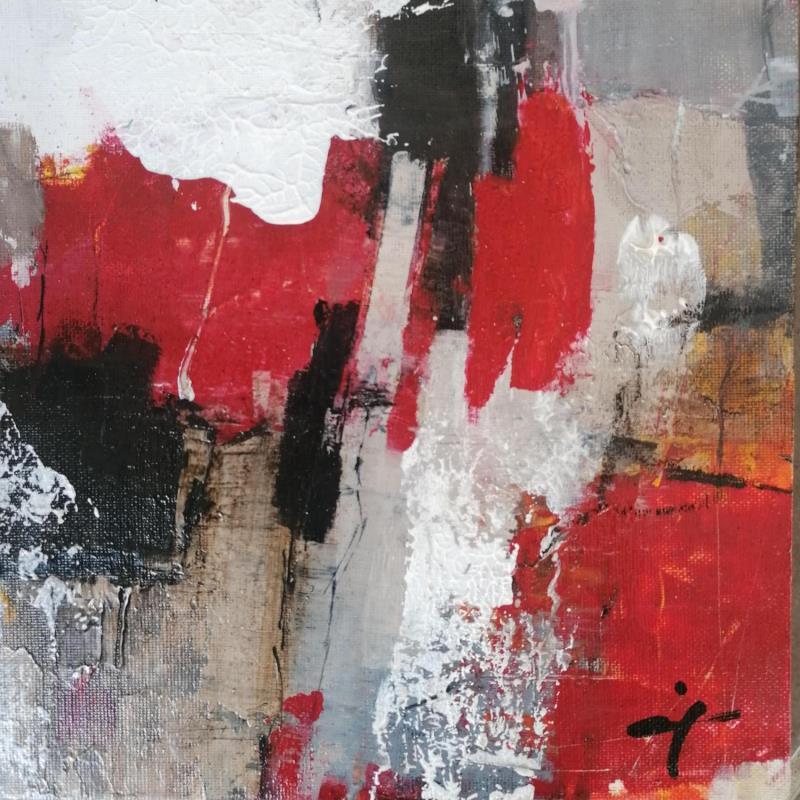 Painting Red autumn by Teoli Chevieux Carine | Painting Abstract Acrylic Minimalist