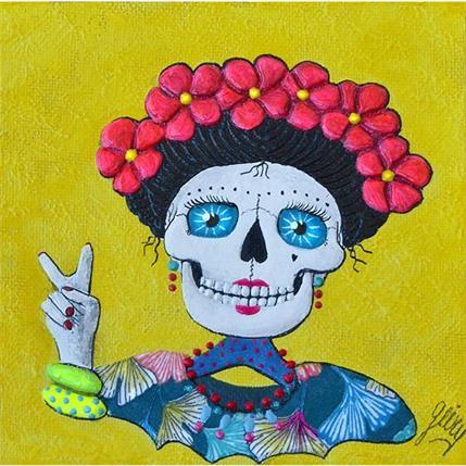 Peinture La Sonrisa de Frida par Geiry | Tableau Pop Art Mixte icones Pop