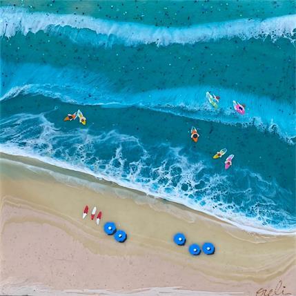 Painting Pebbly Beach by Oreli | Painting  Mixed Landscapes, Life style, Marine