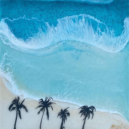 Peinture Grace Bay Beach par Oreli | Tableau  Mixte Paysages, Vues marines