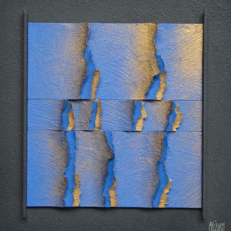 Peinture Bleu roy par Clisson Gérard | Tableau Abstrait Mixte minimaliste