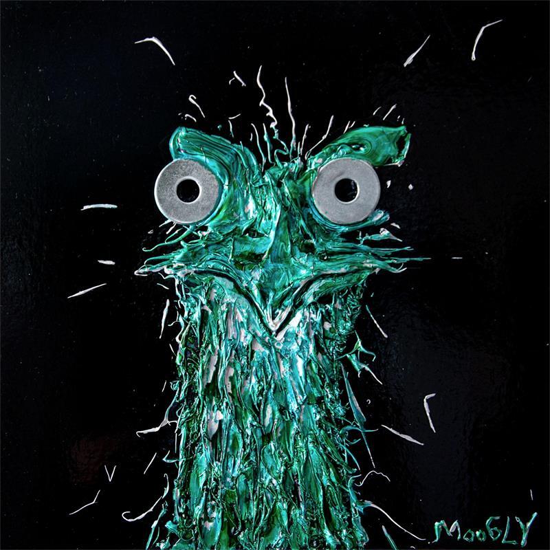 Gemälde INDÉCONCENTRABLUS von Moogly | Gemälde Naive Kunst Tiere Acryl