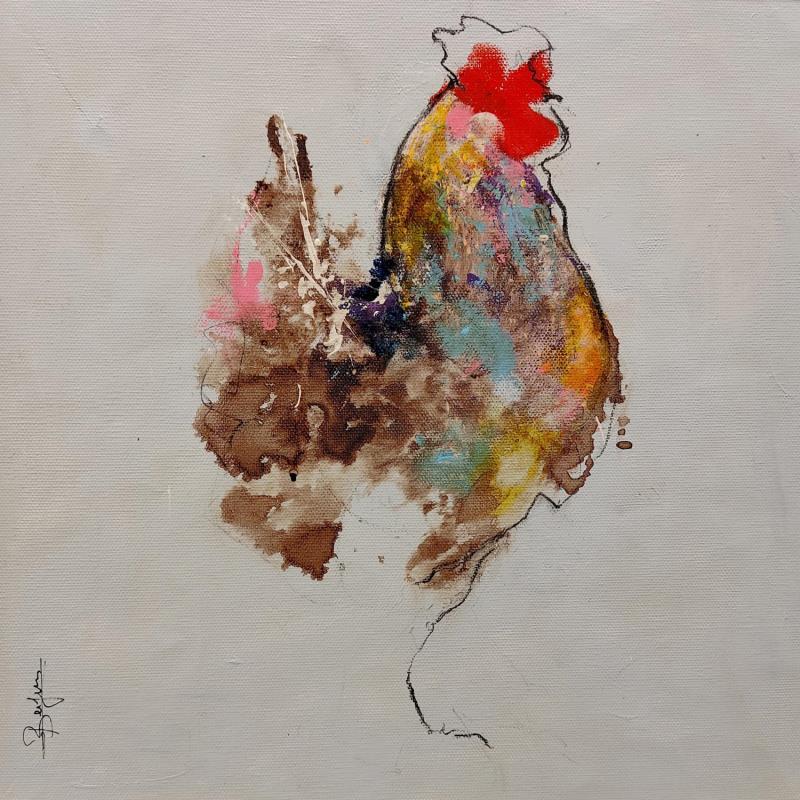 Painting Coq 1 by Bergues Laurent | Painting Figurative Acrylic Animals
