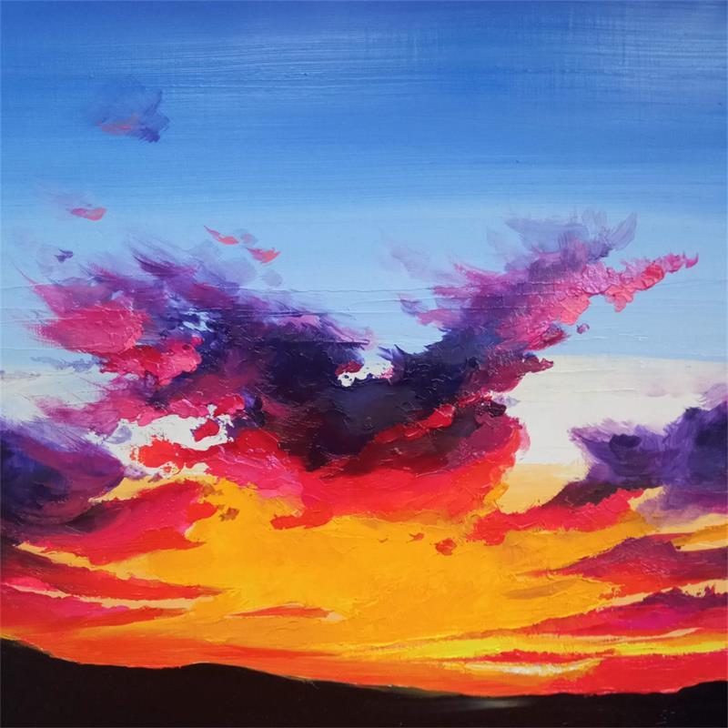 Painting Sunset 6 by Chen Xi | Painting Figurative Landscapes Oil