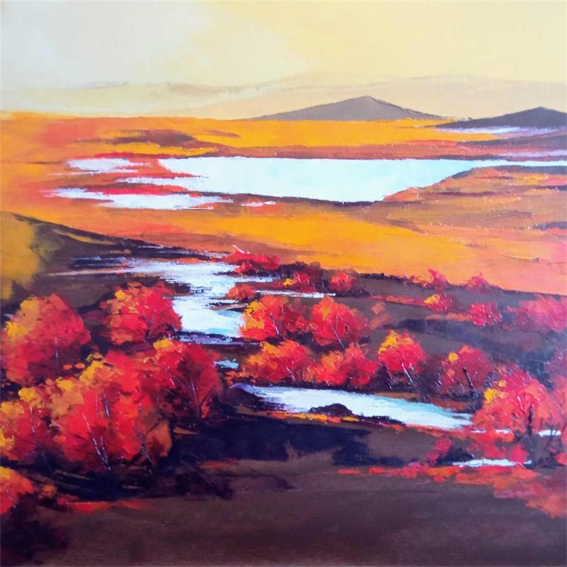 Painting Paysage automne 2 by Chen Xi | Painting Figurative Landscapes Oil