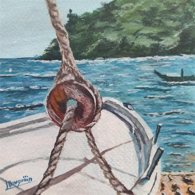 Painting REPOS MARIN by Bougouin Laurent | Painting Figurative Acrylic Marine