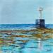 Painting PHARE PERDU A MAREE BASSE by Bougouin Laurent | Painting Figurative Marine Acrylic