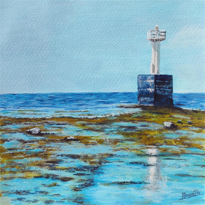 Painting PHARE PERDU A MAREE BASSE by Bougouin Laurent | Painting Figurative Acrylic Marine, Pop icons