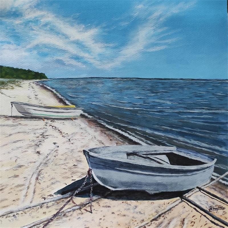 Painting BARQUES PARALLELES by Bougouin Laurent | Painting Figurative Acrylic Marine