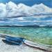 Painting BARQUE BLEUE  by Bougouin Laurent | Painting Figurative Marine Acrylic