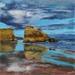 Painting REFLETS DORES by Bougouin Laurent | Painting Figurative Marine Acrylic