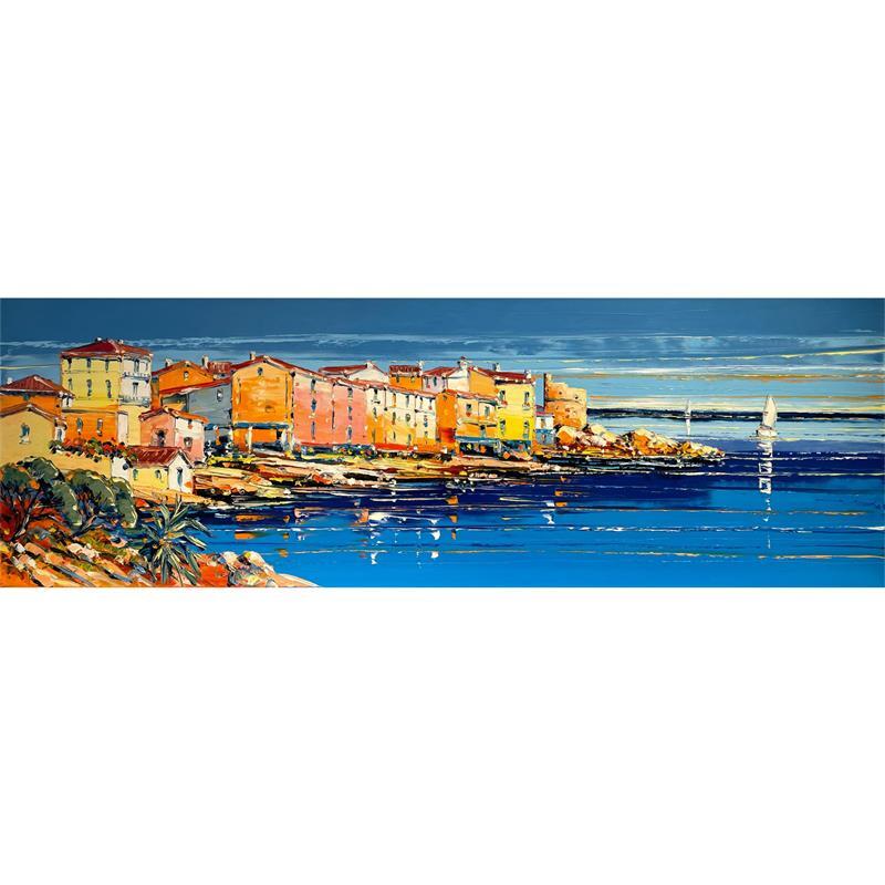 Peinture Erbalunga à Cap Corse par Corbière Liisa | Tableau Figuratif Paysages Huile