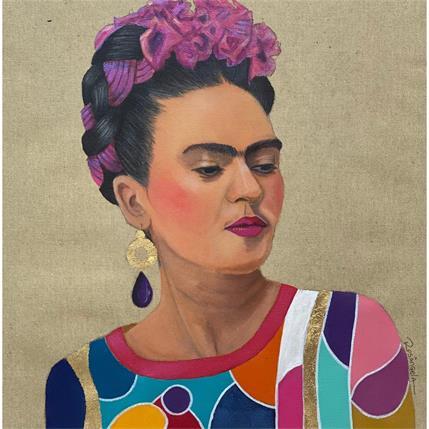 Peinture Kahlo par Rosângela | Tableau Figuratif Acrylique, Mixte Portraits
