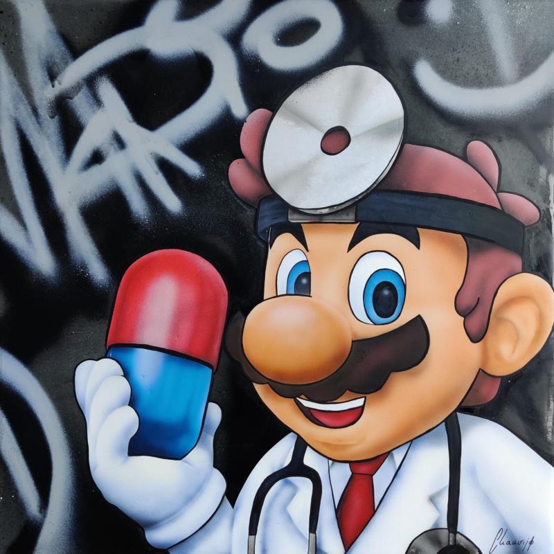 Painting Doc Mario by Chauvijo | Painting Pop art Acrylic, Graffiti, Resin Pop icons
