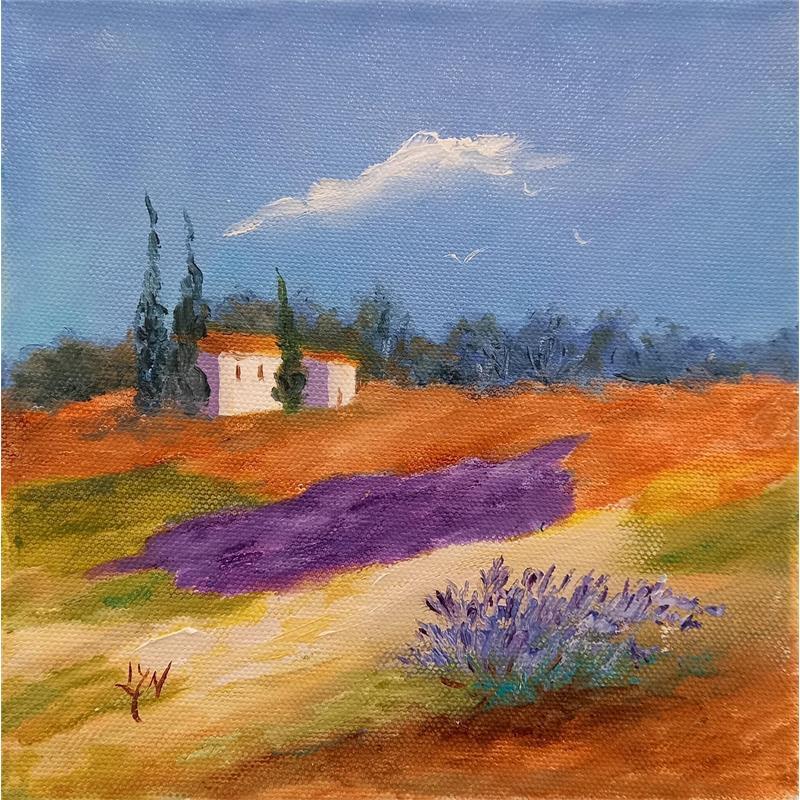 Painting La colline rousse  by Lyn | Painting Figurative Landscapes Oil