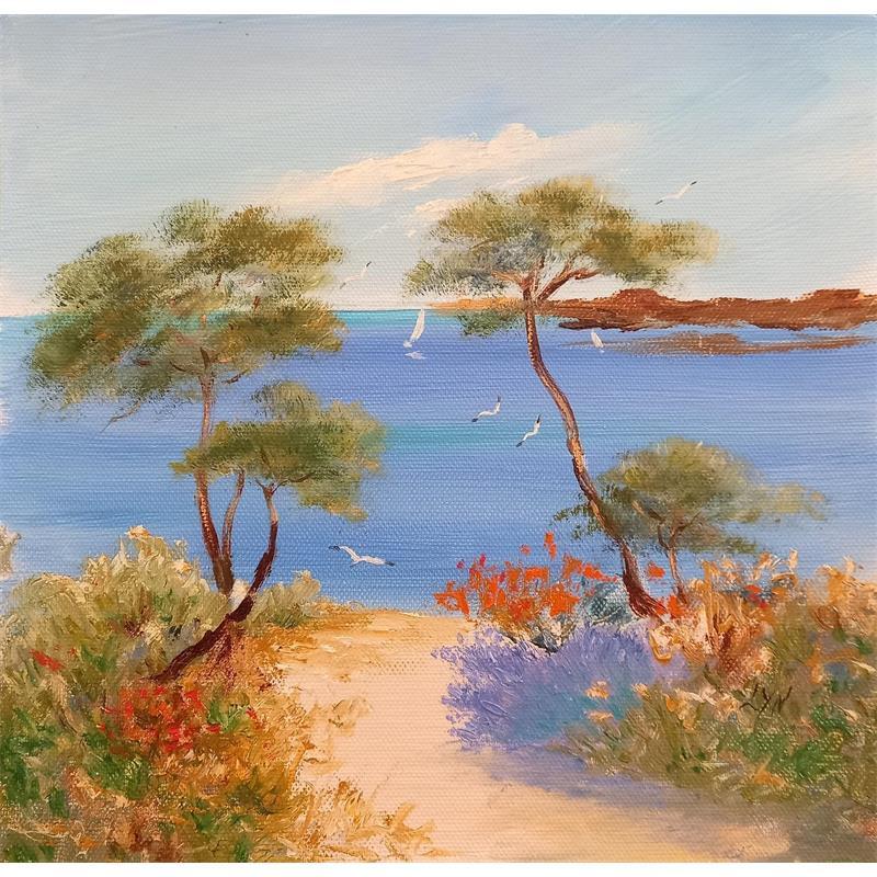 Painting Esterel by Lyn | Painting Figurative Oil Landscapes, Marine