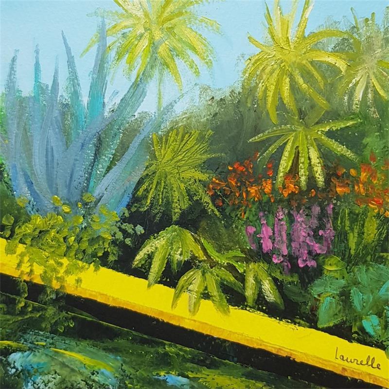 Painting Le jardin heureux by Bessé Laurelle | Painting Figurative Landscapes Oil