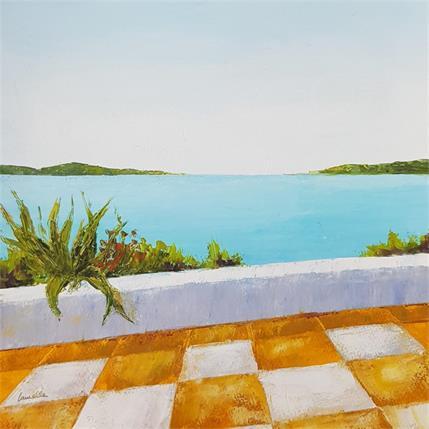 Gemälde Au loin les îles  von Bessé Laurelle | Gemälde Figurativ Öl Landschaften, Marine