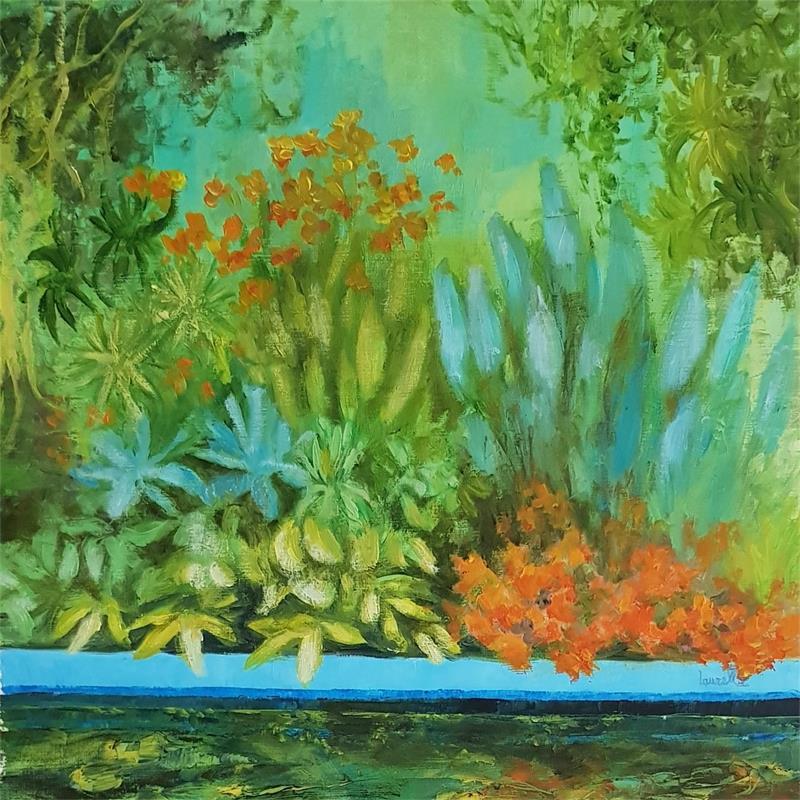 Painting La serre tropicale by Bessé Laurelle | Painting Figurative Landscapes Life style Oil