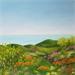 Gemälde Là haut sur la colline von Bessé Laurelle | Gemälde Figurativ Landschaften Öl