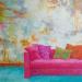 Peinture Le canapé rose par Bessé Laurelle | Tableau Figuratif Scènes de vie Huile