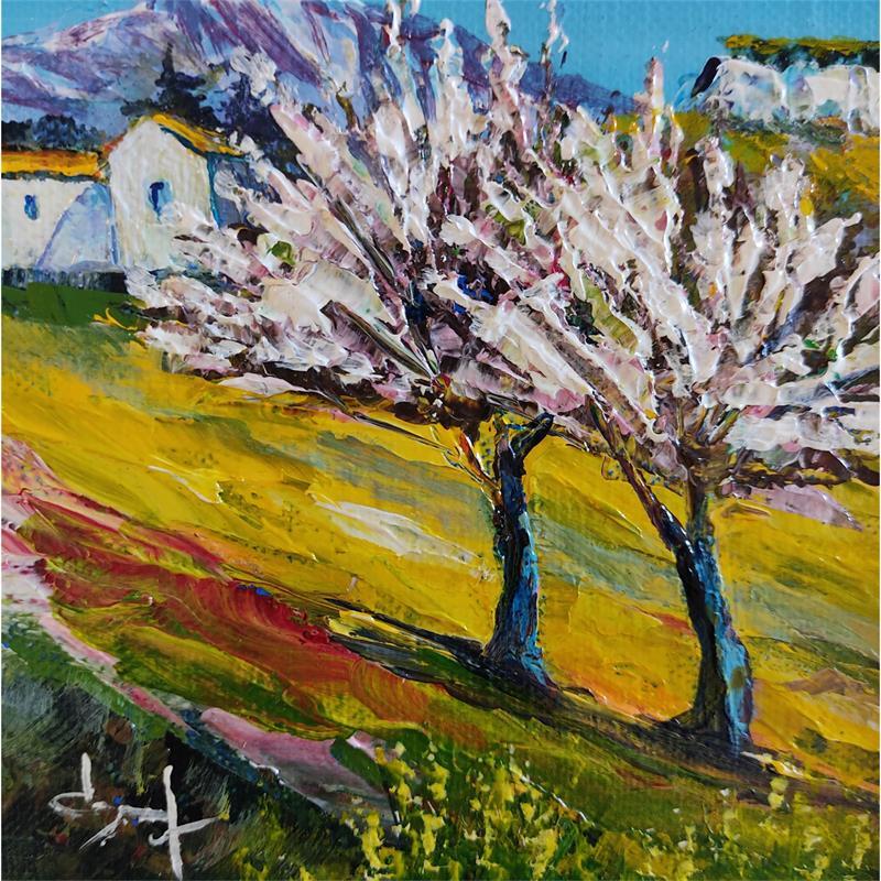 Peinture Cerisiers en fleurs par Degabriel Véronique | Tableau Figuratif Paysages Nature Huile