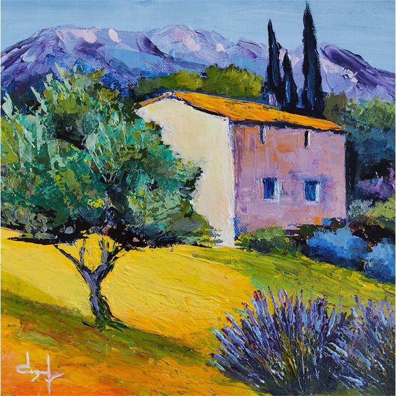 Painting Un mas en Provence by Degabriel Véronique | Painting Figurative Oil Landscapes