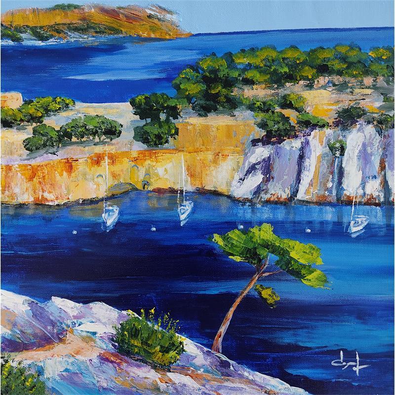 Painting Calanques de Port-Miou by Degabriel Véronique | Painting Figurative Landscapes Marine Oil