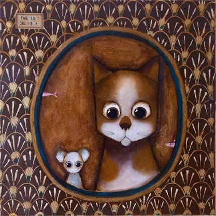 Peinture Portrait courtois par Penaud Raphaëlle | Tableau Art naïf Acrylique animaux, Portraits